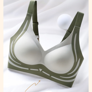 宜而爽 聚拢美背 女士文胸  绿色 XXL  (多款可选)