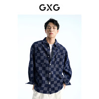 GXG 潮流时尚 男士衬衫 深蓝1 L