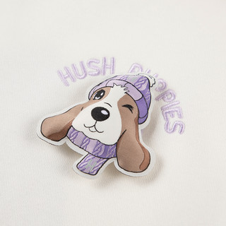  Hush Puppies/暇步士 可拆卸小狗针织 儿童卫衣 米白色 120 cm