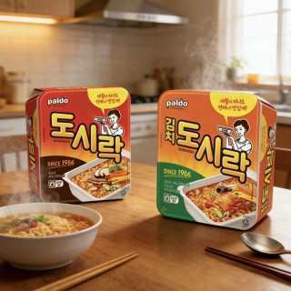 八道 方便面饭盒面牛肉+泡菜味2盒装 自1986年火到现在的韩国国民碗面