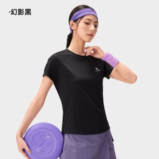  CAMEL/骆驼 透气吸汗 速干T恤 【东丽面料】幻影黑，女，A26BK08090