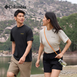 Columbia 26春夏新品男女吸湿速干修身短袖T恤XJ9809 013 黑色 2XL (190/104A)