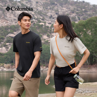 Columbia 26春夏新品男女吸湿速干修身短袖T恤XJ9809 013 黑色 2XL (190/104A)