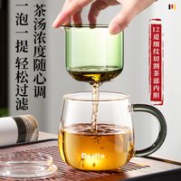 Derlla TPS-120 玻璃泡茶杯 茶水分离 透明色