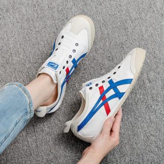  Onitsuka Tiger/鬼塚虎 一脚蹬穿脱 休闲鞋 【复古休闲】1183A360 白蓝红经典配色 40/7