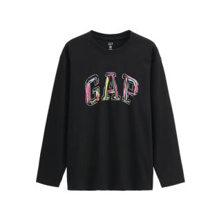Gap 男女装早秋款logo涂鸦印花纯棉宽松长袖T恤上衣787426