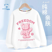 JEANSWEST/真维斯 纯棉 女童长袖t恤 【纯棉长袖】白色/背影小熊 90 【20-26斤】
