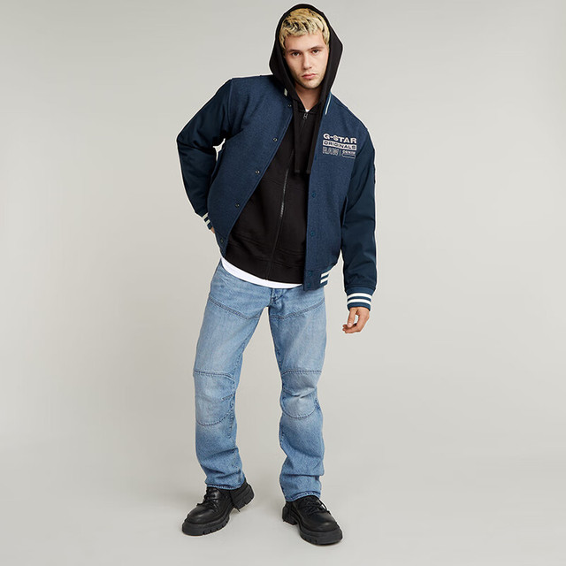 G-STAR RAW 5620【巴黎世家平替】3D拼接机车风高街中腰直筒宽松牛仔裤 D23699