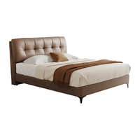  CHEERS/芝华仕 头层牛皮 真皮床+床垫 可可棕-高脚款+安加拉床垫-1.8M 延期仓储-详询客服