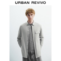 UR 简约气质 男士衬衫 浅灰 XL