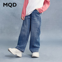 MQD/马骑顿 宽松直筒 女童牛仔裤