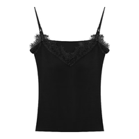  Henny Rue 修身 女士吊带背心 胸垫 黑色 M （80-120斤）