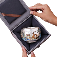  豪峰 纯银材质 纯银泡茶套装+泡茶杯+主人杯