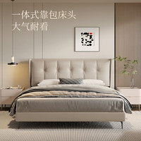 KUKA/顾家家居 0胶升级版 真皮床+床垫 【小象灰】高脚款+梦想床垫-0胶升级版 1.8m*2.0m