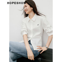 HOPESHOW/红袖 撞色字母刺绣 女士衬衫