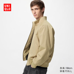 优衣库 男装女装哈灵顿茄克/外套夹克484610 32 深米色 XS