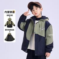 BADiBADi 男童夹棉加厚外套冬季中大童撞色洋气休闲棉服上衣潮