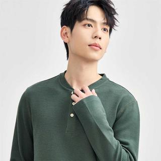  GIORDANO/佐丹奴 华夫格针织 男士长袖T恤