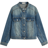 INMAN/茵曼 复古 女士牛仔外套 牛仔蓝 L