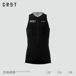  CRST 专业竞赛训练 铁三服套装 黑白-无袖 XL
