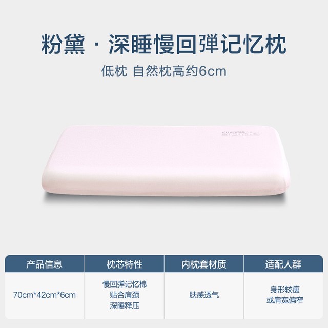 富安娜 记忆棉枕头护颈椎助睡眠慢回弹深睡成人记忆枕女生家用枕芯