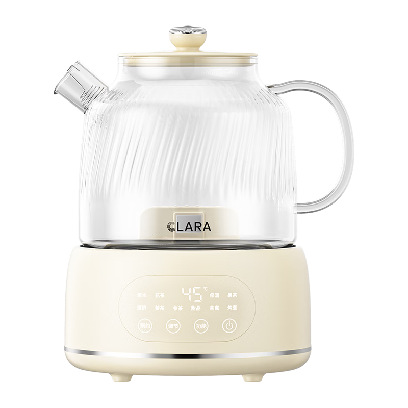  CLARA 防干烧 养生壶 玻璃炖盅 1.6L 【炖盅款】1000W-10大功能