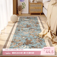 茵尚 蓝夜静语比利时绒地垫 60*180cm 蓝色