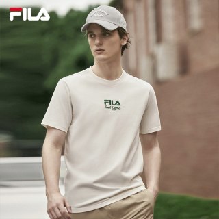 FILA 运动短袖T恤男夏季透气休闲经典圆领上衣宽松针织短袖衫
