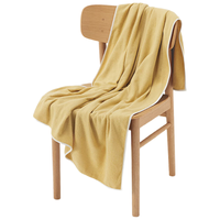  MUJI/無印良品 棉绒 膝盖毯 浅暗黄色