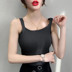 北极绒 女士针织无袖吊带背心 修身显瘦外穿上衣 韩版