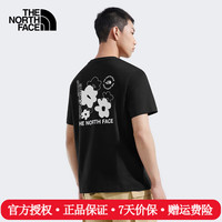 北面 短袖T恤男女春夏款户外运动休闲透气纯棉圆领半袖8EYB JK3/宇宙黑 M /170/92A