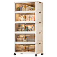 纳份爱 免安装万向轮收纳柜5层