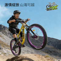  WST/威赛特 蓝图8速 软尾山地自行车+双肩+辐条轮+大礼包 火焰黄-双肩-辐条轮+大礼包 蓝图8速【线刹】120响