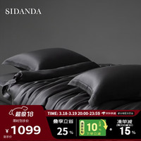 诗丹娜 60支奥地利兰精天丝四件套床笠款套装丝滑裸睡 夜影灰 1.5m床 床笠款 被套200*230cm