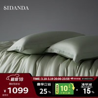 诗丹娜 60支奥地利兰精天丝四件套床笠款套装丝滑裸睡雾松绿 1.5m床 被套200*230cm
