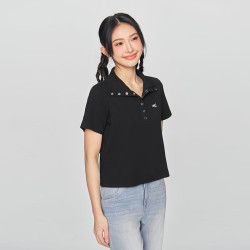 Lee 修身版翻领闪光徽标Logo女士短袖polo衫