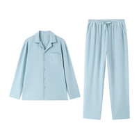  Purcotton/全棉时代 蓬松保暖抗静电 家居服套装 沧海蓝（开衫） XL