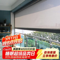 purpleleaf 酒店智能防风卷帘 阳台遮光遮阳帘 白色（全遮光 0%开孔）1平方米