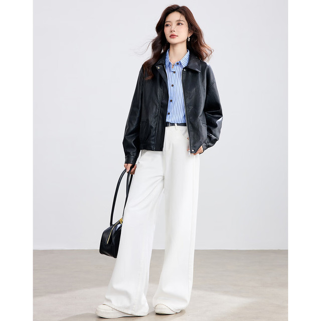 TERRE BLEUE 复古短款PU皮衣外套女2026春秋季新款宽松时尚个性百搭皮夹克上衣