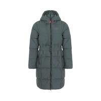 Jack Wolfskin/狼爪 中长款连帽 女士羽绒服 墨绿色