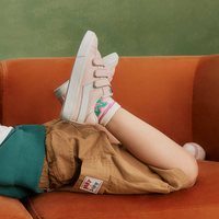 PONY 儿童板鞋男童女童春秋款软皮鞋面轻便魔术贴运动鞋防滑小白鞋