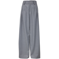 VERO MODA 高腰直筒 女士休闲裤 花岗石灰色加花色 2XL