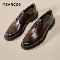 意尔康 复古布洛克雕花 男士皮鞋