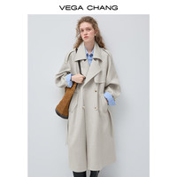 VEGA CHANG 亚麻肌理感 女士风衣 腰带