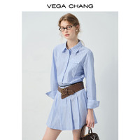 VEGA CHANG 收腰 女士衬衫连衣裙