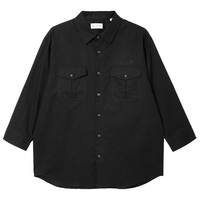 JACK&JONES/杰克琼斯 时尚休闲 男士衬衫 E40黑色 常规 M