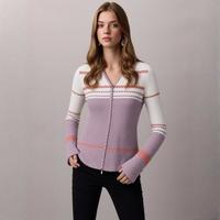 GIORGIO ARMANI 女式修身舒适简约拼色V领格子休闲外套