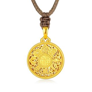  3DG Jewellery/金至尊 福气 黄金吊坠 织绳