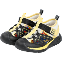 江博士 魔术贴 儿童凉鞋 黑/米/黄 22 脚长约13.0-13.6