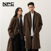 NPC 雅丹风 男士廓形长款毛呢大衣 NP48TJ42 850克100%绵羊毛